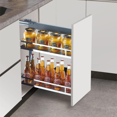 Soft-Close Base Side Pull-Out Basket (300mm Cabinet)